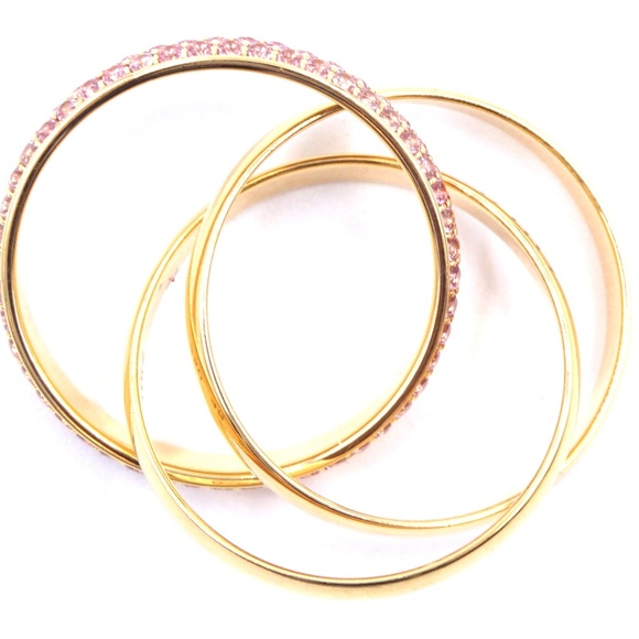 18k 750 Trinity Sapphire Stones Size 48 4.5 Ring - Picture 6 of 8